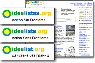 Affordable Translations provided website localization services for idealist.org.